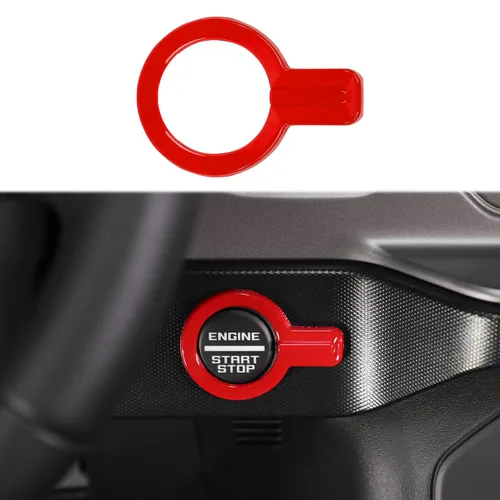 Miniatura 8 de Linskip Anillo de botón de arranque compatible con Ford Bronco 2021-2025, cubierta del botón de arranque del motor para accesorios interiores Bronco