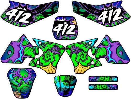 Miniatura 9 de Kit de base gráfica TTR 90 Zany Blue Senge 2000-2008 compatible con Yamaha