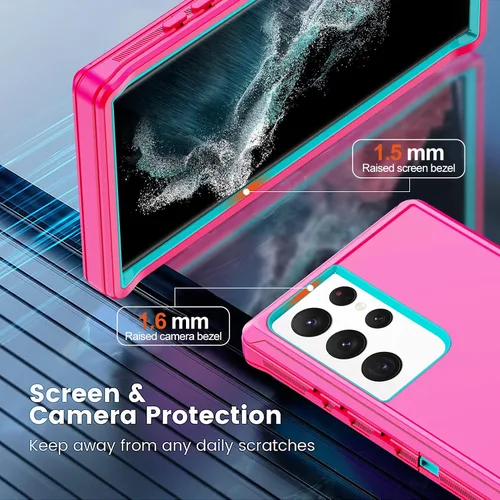 Miniatura 3 de Funda para Samsung Galaxy S22 Ultra con 2 protectores de pantalla, cuerpo completo, resistente, a prueba de golpes, a prueba de caídas, funda