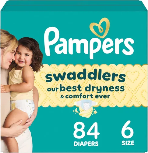 Miniatura 33 de Pañales Pampers Swaddlers, Talla 1 (8-14 libras), 198 unidades, absorbentes, mantiene al bebé seco y cómodo, pañal desechable seguro para la piel