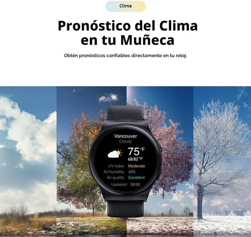 Miniatura 7 de Motorola Moto Watch 120 - Reloj inteligente Bluetooth de alta calidad con pantalla AMOLED, batería de 10 días, seguimiento de frecuencia cardíaca