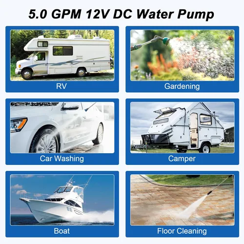 Miniatura 6 de DICMIC Bomba de agua Revolution de 5.0 GPM 12V DC 55 PSI Revolution con interruptor de presión compatible con cámper, RV, ducha, rociador