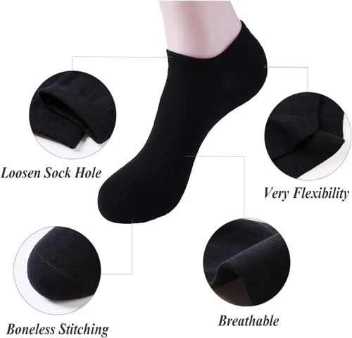 Miniatura 2 de Janegio - 18 pares de calcetines deportivos de corte bajo y medio acolchonados hasta el tobillo para niños y niñas