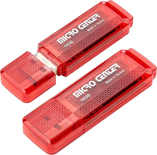 Micro Center SuperSpeed - Paquete de 2 memorias USB 3.0 de 16 GB, unidad para almacenamiento de datos del tamaño de una goma de mascar