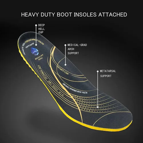 Miniatura 4 de SUREWAY Botas de trabajo sin cordones para hombre, mejoradas antideslizantes/resistentes al agua, peligro eléctrico, botas de trabajo mecánico