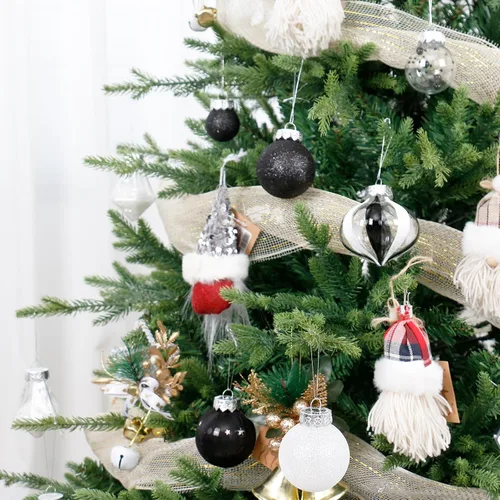 Miniatura 5 de Juego de Adornos de Bolas de Navidad, 34 piezas de adornos de Navidad de plástico transparente irrompibles para decoración colgante del árbol