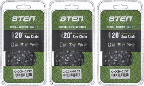 Miniatura 144 de 8TEN Cadena de motosierra semi cincel de 6 pulgadas .050 1/4 42 DL para Worx WG320 Black & Decker LLP120 (paquete de 3)
