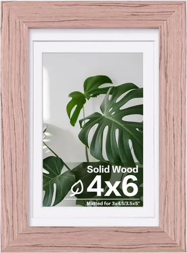 Miniatura 181 de Egofine - Portarretratos de 4 x 6 pulgadas, de madera maciza con plexiglás, para fotos de 3.5 x 5 con paspartú o de 4 x 6 sin paspartú, para colocar