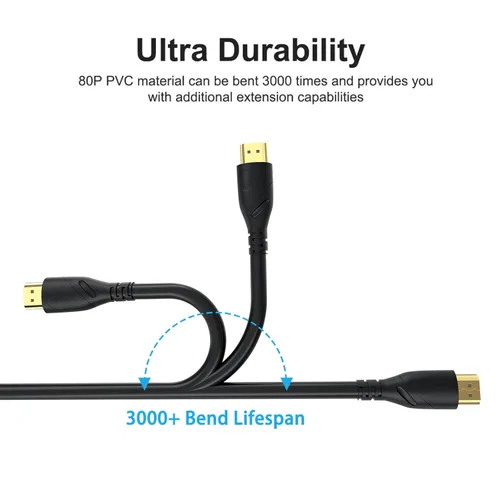 Miniatura 4 de Cable HDMI 4K de 100 pies de ultra alta velocidad HDMI 2.0 cable 4K @60Hz 18 gbps, conector chapado en oro, retorno de audio y video Ethernet
