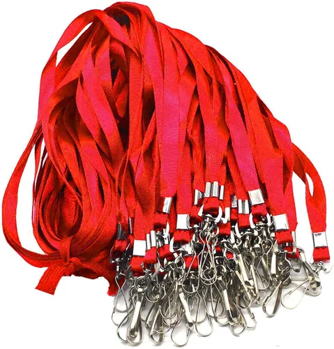 Miniatura 11 de Cordones verdes, 100 unidades, para insignias de identificación, cordón plano con clip de insignia con gancho en J (verde)
