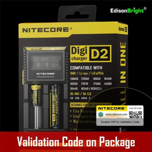 Miniatura 5 de Nitecore D2 cargador inteligente versión 2015 con pantalla LCD para Li-ion, IMR, LiFePO4 26650 22650 18650 17670 18490 17500 18350 16340 RCR123