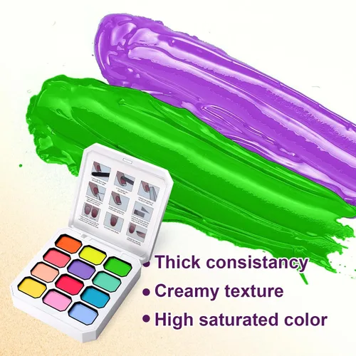 Miniatura 6 de Gel de pintura degradada, 12 colores brillantes, esmalte de uñas de gel degradado para uñas de pigmento Pat, uñas aura, manicura francesa, arte