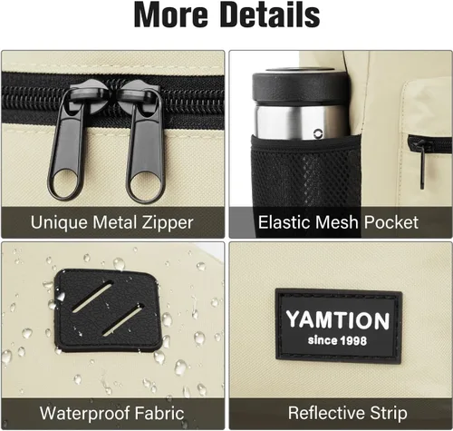 Miniatura 3 de YAMTION Mochila escolar, mochila clásica unisex para adolescentes con puerto USB para escuela secundaria, universidad, oficina, trabajo, viajes