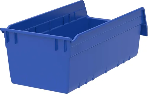 Miniatura 3 de Akro-Mils 30088 ShelfMax - Caja de almacenamiento de plástico para anidar, 18 pulgadas de largo por 8 pulgadas de ancho por 6 pulgadas de alto, Azul