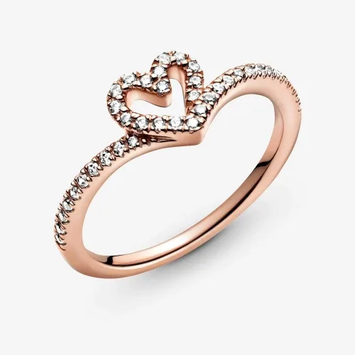 Miniatura 5 de PANDORA Jewelry - Anillo de corazón brillante para mujer chapado en oro rosa de 14 quilates con circonita cúbica talla 5 Metal precioso Zirconia