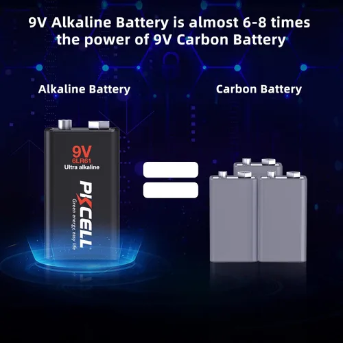 Miniatura 2 de PKCELL Paquete de 12 baterías de 9 voltios, baterías ultra alcalinas de 9 V 6LR61 de 9 V para detector de humo, alarmas de humo, vida útil de 10