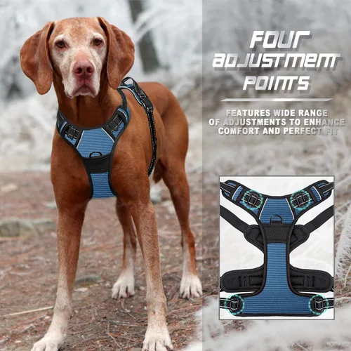 Miniatura 6 de Barkbay Arnés antitirones con clip frontal para perros, material resistente y reflectante, mango de fácil control para pasear perros grandes