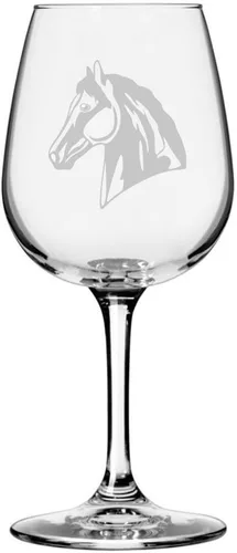 Miniatura 61 de Morgan Body Horse - Copa de vino grabada multiusos (12.75 onzas)