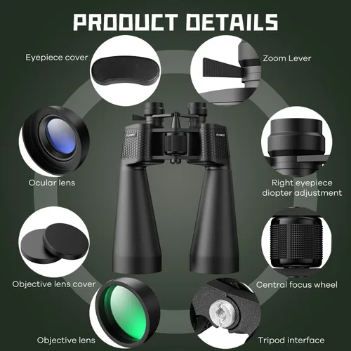Miniatura 2 de Prismáticos de 15 a 35 x 70 para adultos de alta potencia, zoom HD de 35x para observación de estrellas y observación de aves, binoculares
