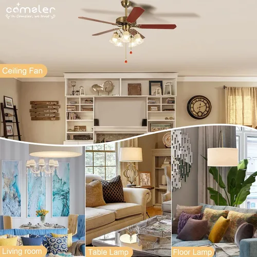 Miniatura 3 de comzler - Bombillas LED para ventilador de techo, bombillas de candelabro - Equivalente a 60 W, 4000 K, luz blanca fría, base E12 de candelabro