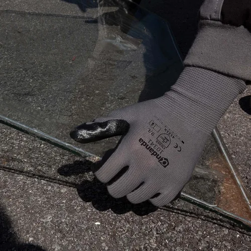 Miniatura 7 de ANDANDA Smart Touch - Guantes de trabajo – 12 pares, ajuste elástico cómodo 3D, revestimiento de nitrilo con agarre, nailon de punto sin costuras