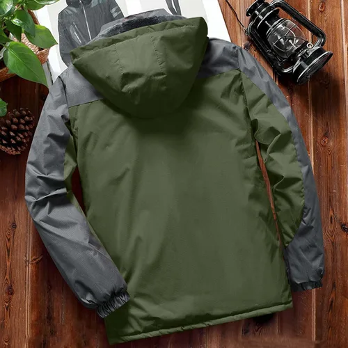 Miniatura 7 de Chaqueta de esquí impermeable para hombre, abrigo de nieve de forro polar, resistente al viento, con capucha, rompevientos, montaña, ropa