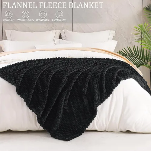 Miniatura 2 de Exclusivo Mezcla - Manta de vellón extragrande, 50 x 70 pulgadas, elegante, tela jacquard suave, mullida, acogedora y ligera, para invierno