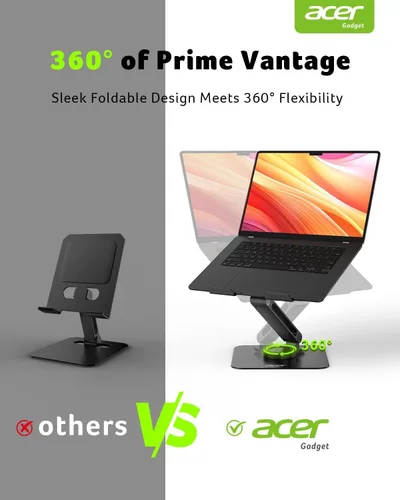 Miniatura 2 de acer Soporte para Laptop para Escritorio - con Base Giratoria de 360°, Elevador Giratorio para Laptop para Escritorio, Soporte Ajustable