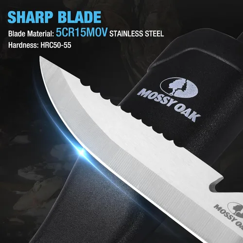 Miniatura 4 de Mossy Oak Cuchillo de pesca y cebo, filete de pescado de 4 pulgadas con funda protectora, hoja de acero inoxidable 5Cr15MoV afilada, mango