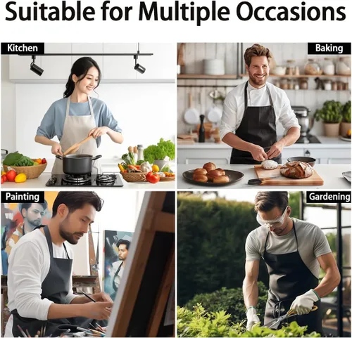 Miniatura 7 de Castle Fairy Delantal de cocina geométrico en espiral, moderno delantal impermeable con rayas simples para adultos (sin bolsillo), 31 x 26 pulgadas