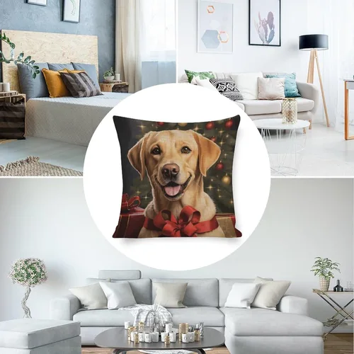 Miniatura 5 de Funda de almohada estampada con retrato de laboratorio de raza de perro amarillo serio, labrador retriever, fundas de cojín amarillas de laboratorio