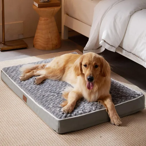 Miniatura 7 de WNPETHOME Cama ortopédica grande para perro, cama grande impermeable para perros con funda extraíble lavable y parte inferior antideslizante, Gris