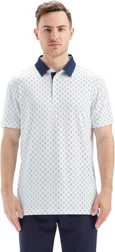 Miniatura 2 de Camisas de golf para hombre, Dry Fit, manga corta, estampado, de rendimiento, absorbe la humedad