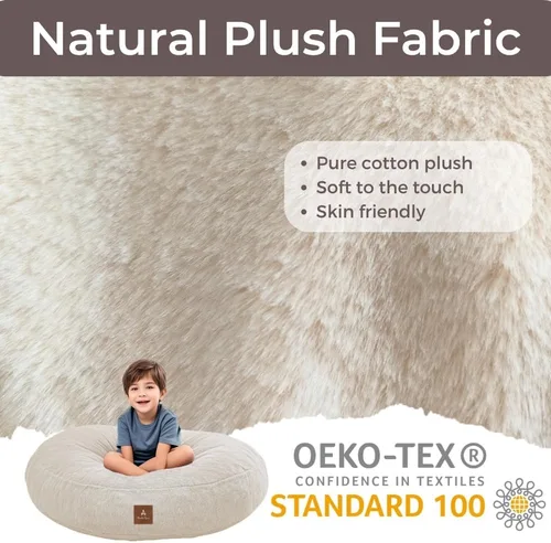 Miniatura 2 de Silla de Puf Wonder Space – Relleno de Espuma Suave Funda Desmontable y Lavable Tela Ultrasuave de Felpa - Cojín de Piso Minimalista para Niños
