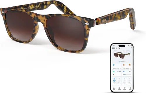 Miniatura 13 de GetD Lentes AI, traducción en tiempo real con IA en 147 idiomas, lentes de sol polarizados inteligentes de nailon, gafas de aviador Bluetooth