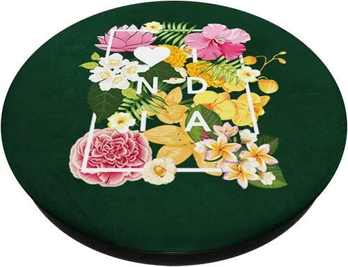 Miniatura 2 de Flowers of India Word Art - Indian Love and Pride PopSockets Swappable PopGrip