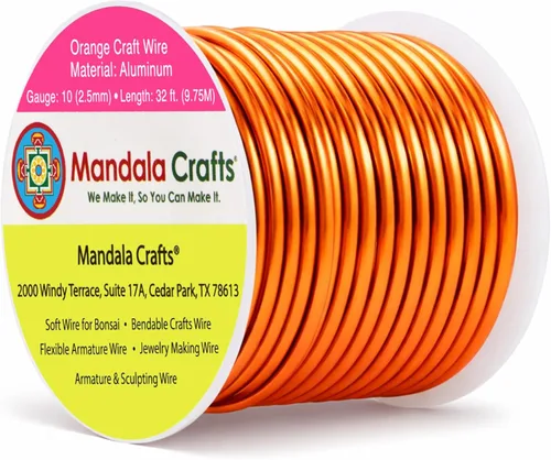 Miniatura 313 de Mandala Crafts - Alambre de aluminio anodizado de 8 calibre para hacer joyas - 9.75 m de alambre flexible negro colorido - Flexible para bonsái
