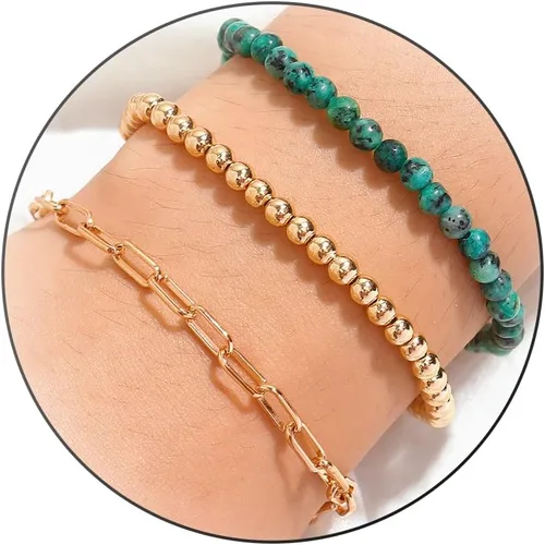 Miniatura 129 de Long tiantian Pulsera de oro gruesa para mujer, pulseras de oro delicadas, pulseras para mujer, pulseras apilables de eslabones de cadena
