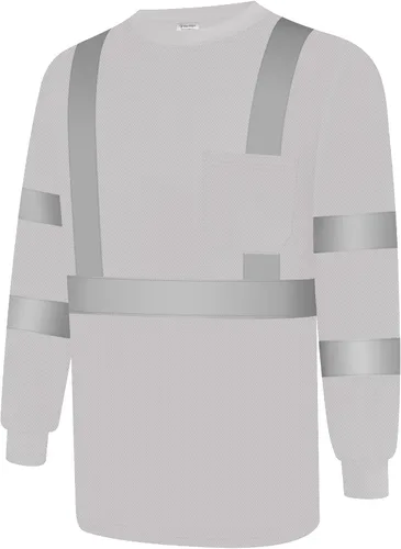 Miniatura 16 de Camisas de alta visibilidad para hombres Clase 3 Hi Vis reflectantes, camisas de seguridad para construcción para hombres y mujeres, de manga larga