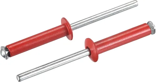 Miniatura 19 de uxcell Remaches ciegos de aluminio, 0.157 in x 0.236 in (5/32 pulgadas x 15/64 pulgadas), remache de extremo abierto, cabeza redonda plana para unir