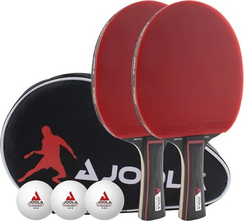 JOOLA Duo Pro Ping Pong Paddles Set of 2 - Professional Table Tennis Paddles, Three Advanced 3 Star Tournament Ping Pong Balls and Carrying Case -