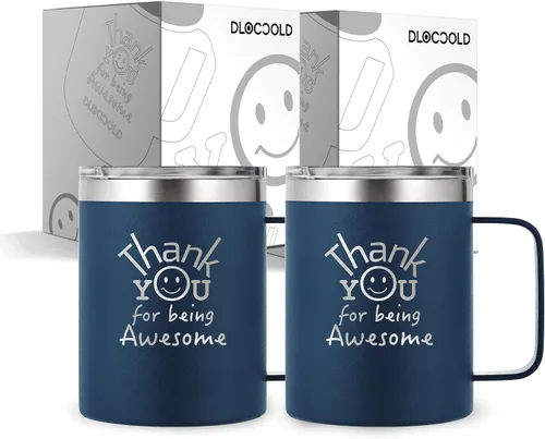 Miniatura 12 de DLOCCOLD Regalos de agradecimiento para mujeres, taza de café con texto en inglés "Thank You for Being Awome", agradecimiento a los empleados