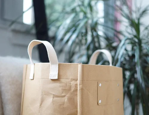 Miniatura 7 de Deeablo New York Bolsa de papel reutilizable sostenible, altamente versátil, lavable para reciclaje, cesta de reciclaje multiusos, bolsa de Marrón