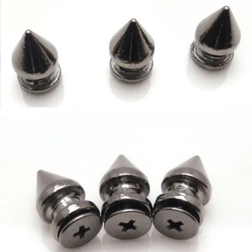 Miniatura 7 de RUBYCA 100 juegos de clavos y tachuelas de metal para árbol de 0.472 in con parte trasera metálica para bricolaje punk, cuero artesanal azul