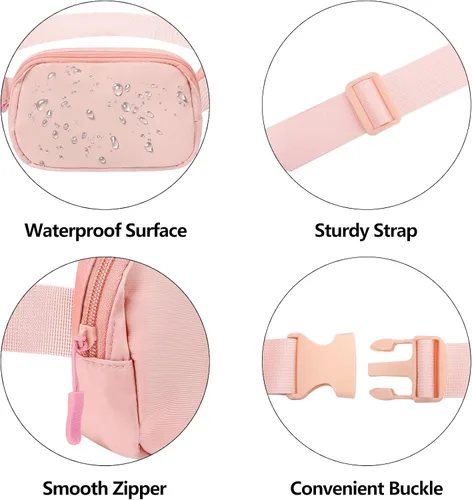 Miniatura 4 de Riñonera cruzada para mujeres y hombres, bolsa para cinturón para senderismo con correa ajustable, riñonera para correr, entrenamiento, deportes