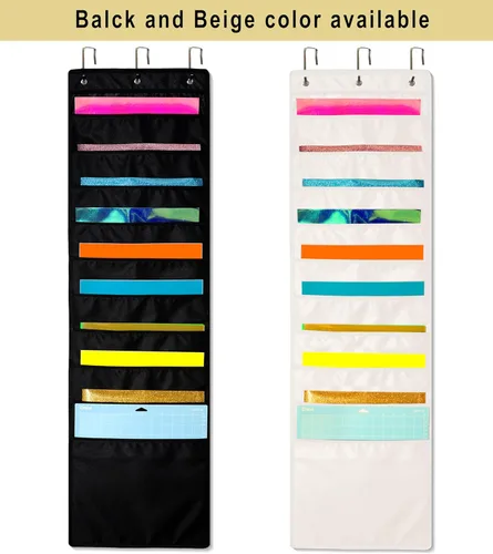 Miniatura 7 de Organizador colgante, almacenamiento de papel de 12 x 12 pulgadas, soporte de vinilo de bolsillo profundo, para cartulina, álbum de recortes, papel