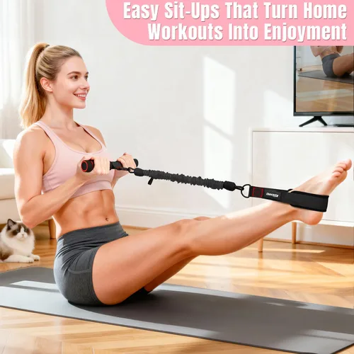 Miniatura 2 de Upgraded Multifunction Pedal Resistance Band with Handle, 3 Tube Adjustable Resistance Bands for Abdomen, Waist, Arm, Core/ABS, Leg Workout - Sit Up