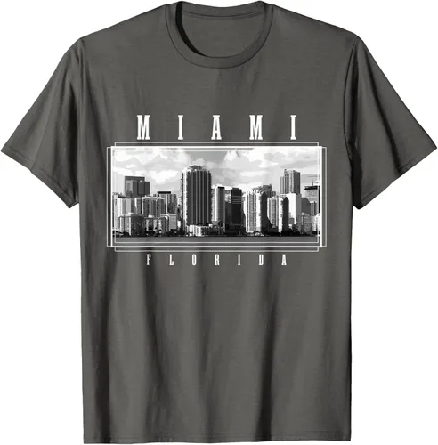 Miniatura 35 de Miami Skyline Florida Pride Vintage Miami Camiseta, Negro