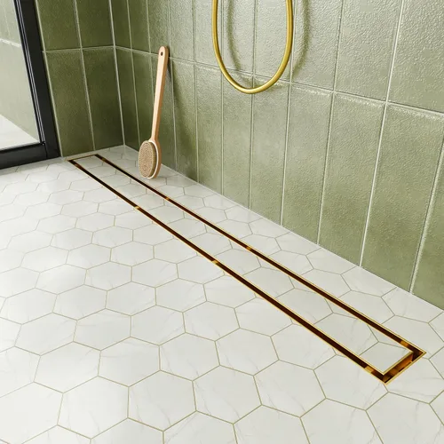 Miniatura 12 de Neodrain Drenaje de ducha lineal de 24 pulgadas con rejilla de inserción de azulejos, fabricante profesional de desagüe de suelo de ducha Cepillado