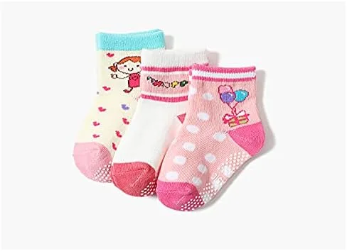 Miniatura 9 de QandSweet Calcetines antideslizantes para bebés y niñas, color rosa, 12 pares